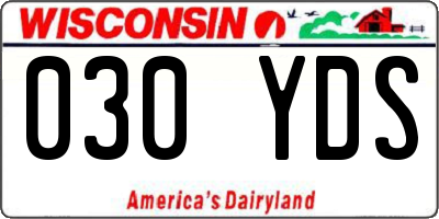 WI license plate 030YDS