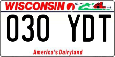 WI license plate 030YDT