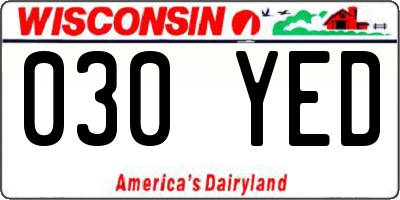 WI license plate 030YED