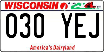 WI license plate 030YEJ