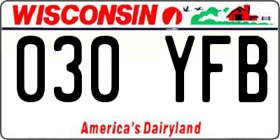 WI license plate 030YFB