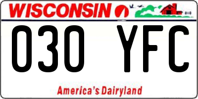 WI license plate 030YFC