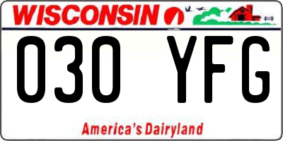 WI license plate 030YFG