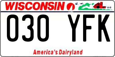 WI license plate 030YFK