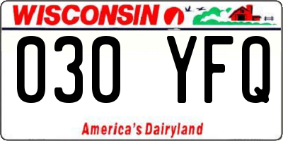 WI license plate 030YFQ