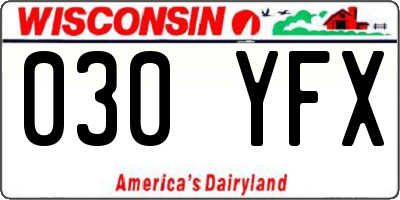 WI license plate 030YFX