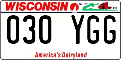 WI license plate 030YGG