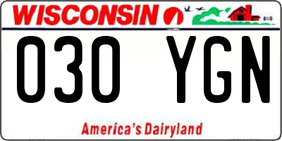 WI license plate 030YGN