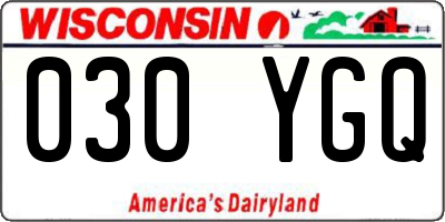 WI license plate 030YGQ