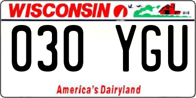 WI license plate 030YGU