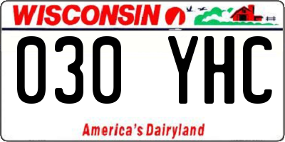 WI license plate 030YHC