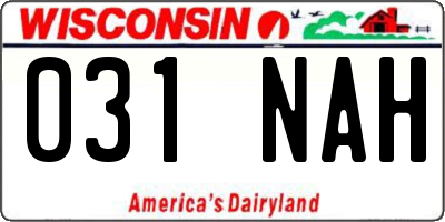 WI license plate 031NAH