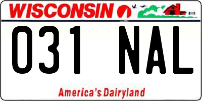 WI license plate 031NAL