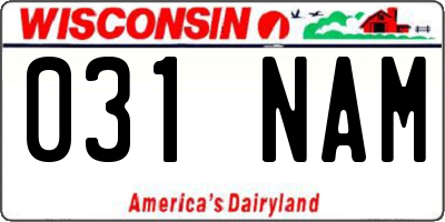 WI license plate 031NAM