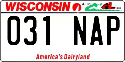 WI license plate 031NAP