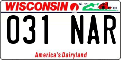 WI license plate 031NAR