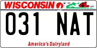 WI license plate 031NAT