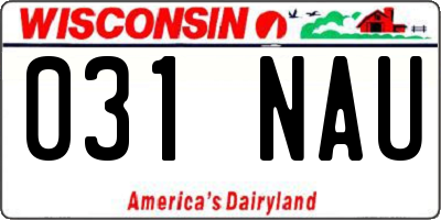 WI license plate 031NAU