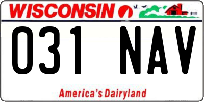 WI license plate 031NAV