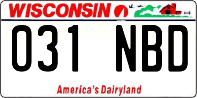 WI license plate 031NBD
