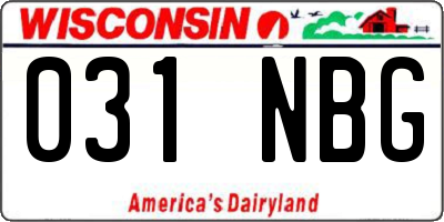 WI license plate 031NBG