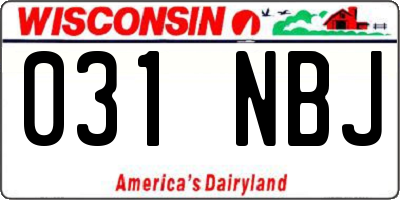 WI license plate 031NBJ