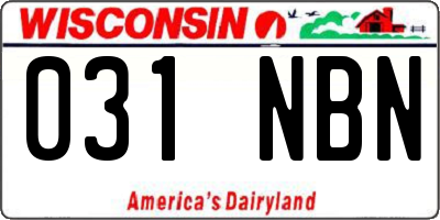 WI license plate 031NBN