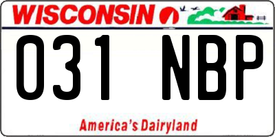 WI license plate 031NBP