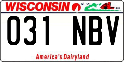 WI license plate 031NBV