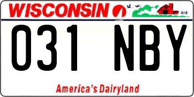 WI license plate 031NBY