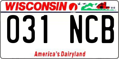 WI license plate 031NCB