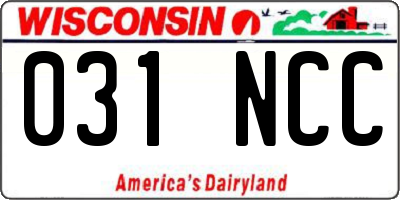 WI license plate 031NCC