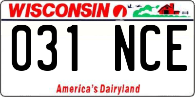 WI license plate 031NCE