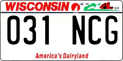 WI license plate 031NCG