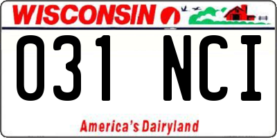WI license plate 031NCI