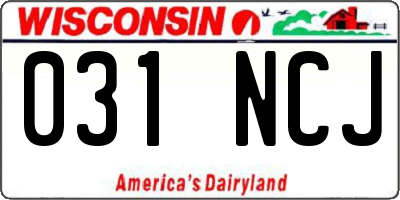 WI license plate 031NCJ