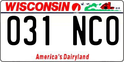 WI license plate 031NCO