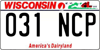 WI license plate 031NCP