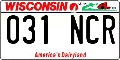WI license plate 031NCR