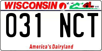 WI license plate 031NCT