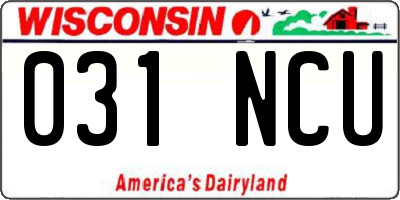 WI license plate 031NCU