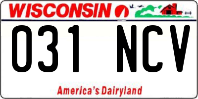 WI license plate 031NCV