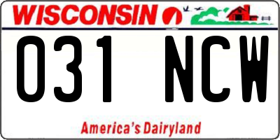 WI license plate 031NCW