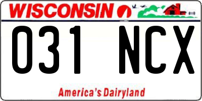 WI license plate 031NCX