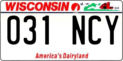 WI license plate 031NCY