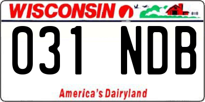 WI license plate 031NDB