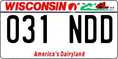 WI license plate 031NDD