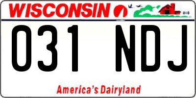 WI license plate 031NDJ