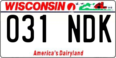 WI license plate 031NDK