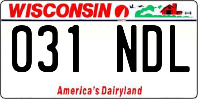 WI license plate 031NDL